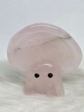 Rose Quartz Mushroom Carving Cute Pink Crystal Mushroom Healing Cottagecore